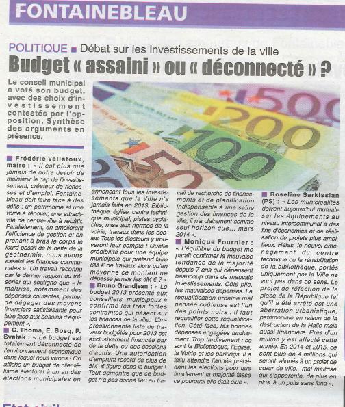 La République de Seine et Marne - budget assaini ou deconnecte - 18022013