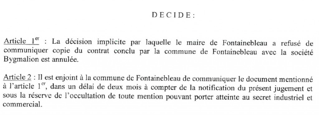 Jugement du Tribunal Administratif - 5 juin 2015