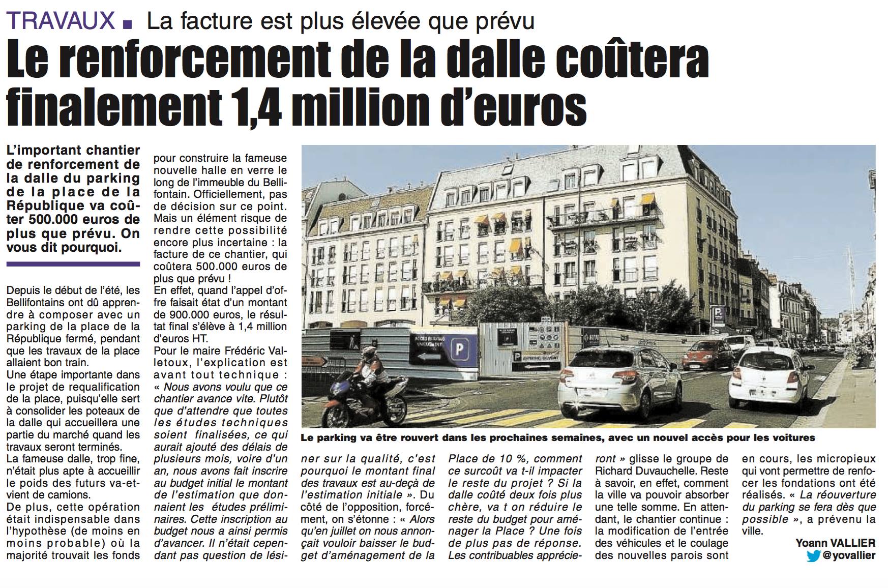 Place de la République : la facture grimpe à 1 700 000€ pour renforcer la Dalle Place de la République : la facture grimpe à 1 700 000€ pour renforcer la Dalle