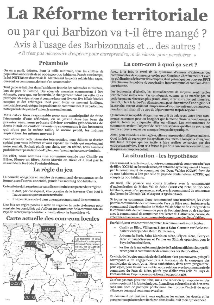 La réforme territoriale vue par Barbizon…