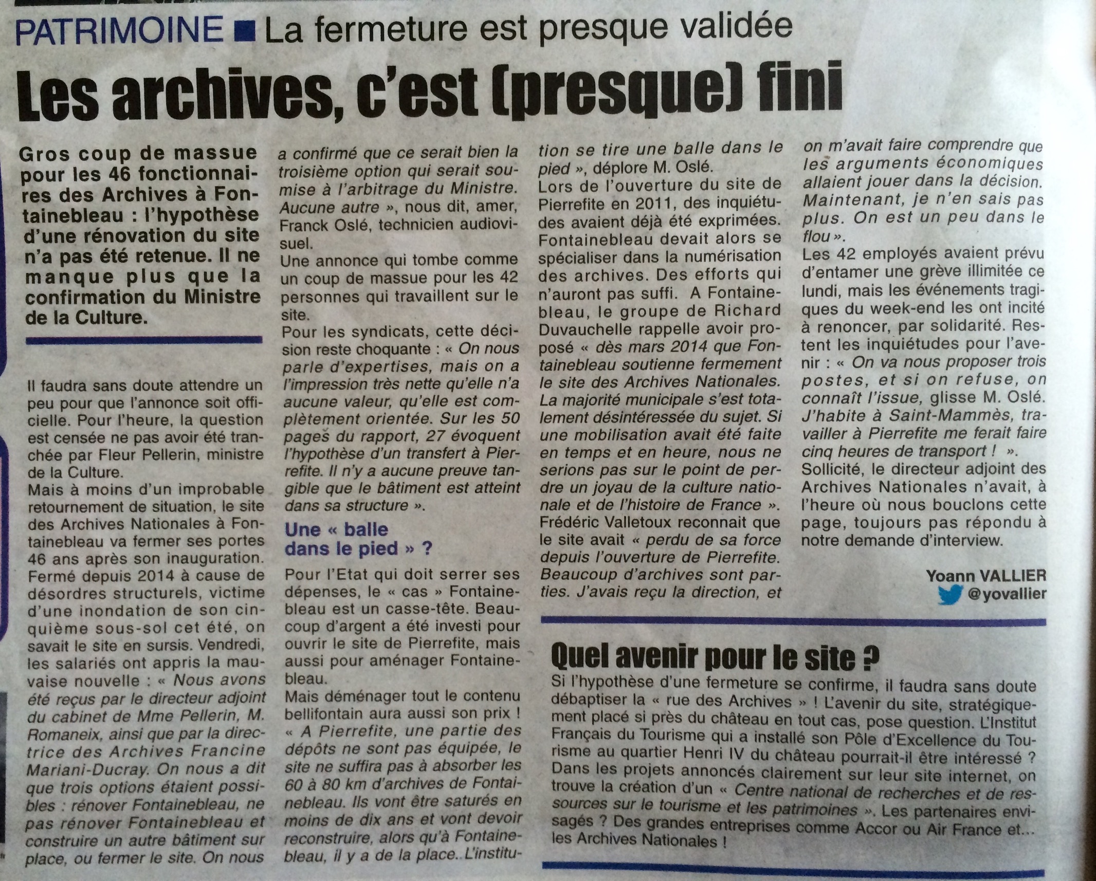 Les Archives Nationales vont fermer Les Archives Nationales vont fermer