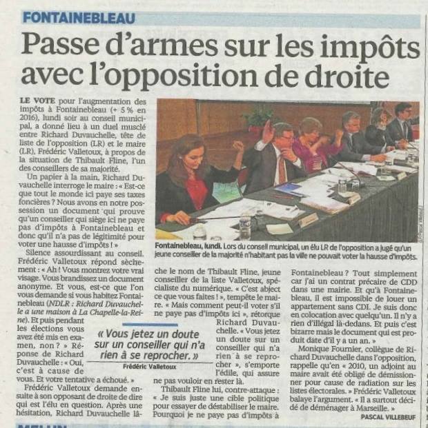 Ne pas payer d’impôts à Fontainebleau mais voter les hausses d’impôts pour les autres ? Ne pas payer d’impôts à Fontainebleau mais voter les hausses d’impôts pour les autres ?