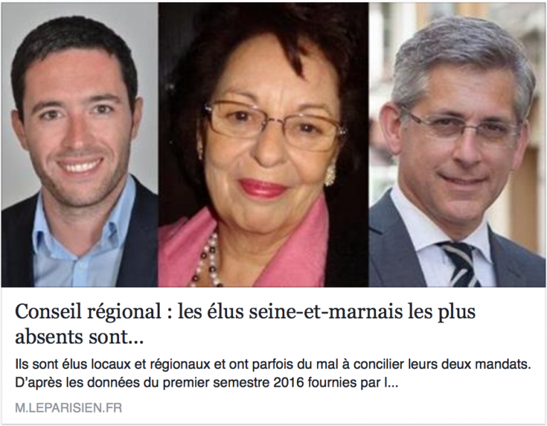 Absentéisme du maire à la région IDF