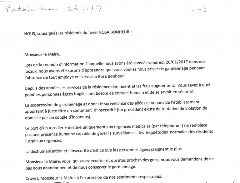 Suppression du gardiennage de nuit dans les foyers résidences de la Ville