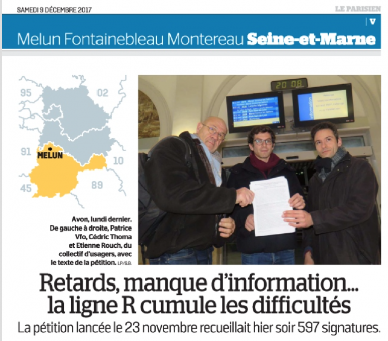 Pétition contre les difficultés sur la ligne R