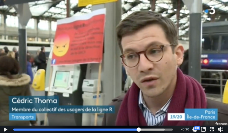 France 3 relaie la manifestation des usagers et élus de la ligne R