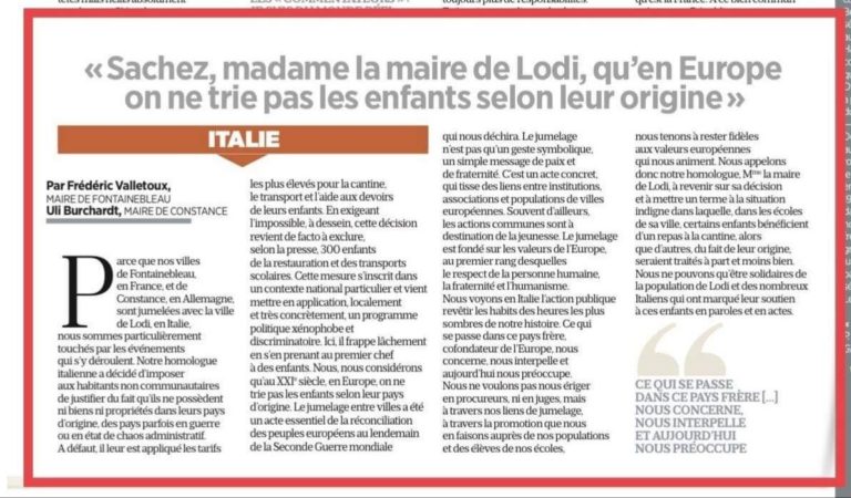 Le Maire lance une polémique avec la Ville de Lodi…