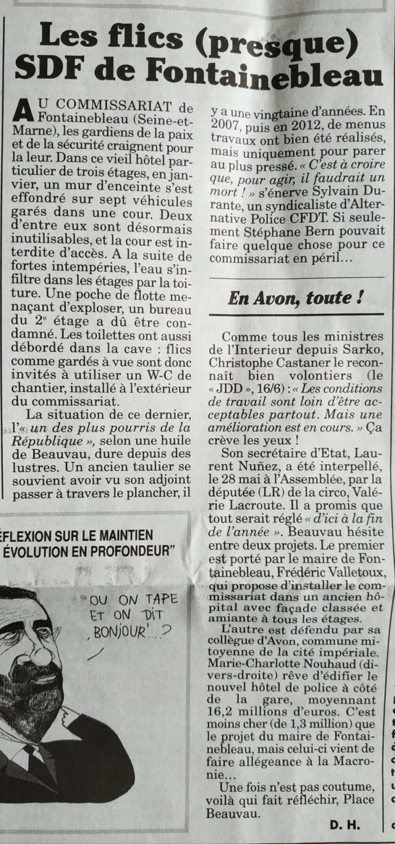 Commissariat : le Canard Enchaîné revient sur l’imbroglio Fontainebleau-Avon Commissariat : le Canard Enchaîné revient sur l’imbroglio Fontainebleau-Avon