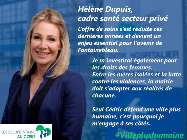 Merci à Hélène Dupuis pour son engagement à mes côtés ! Merci à Hélène Dupuis pour son engagement à mes côtés !