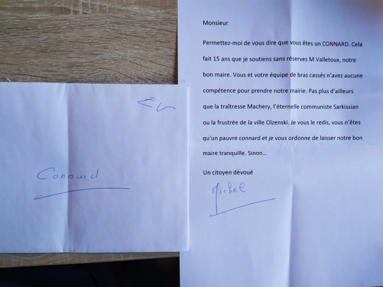 Non aux courriers anonymes ! Non aux courriers anonymes !