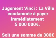 Jugement Vinci : 5M€ de condamnation !