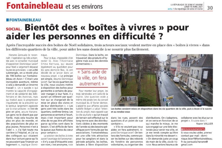 Bientôt des boîtes à vivres à Fontainebleau ? Bientôt des boîtes à vivres à Fontainebleau ?