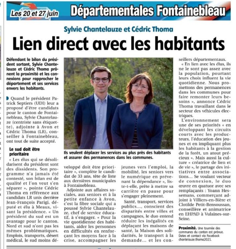 Notre interview dans l’Eclaireur du Gâtinais : « Lien direct avec les habitants » Notre interview dans l’Eclaireur du Gâtinais : « Lien direct avec les habitants »