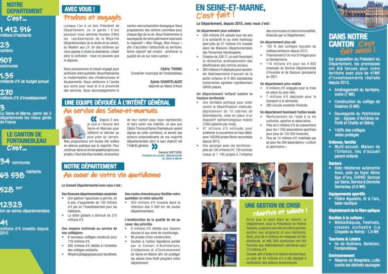 Notre programme pour les élections départementales