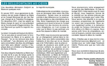 Tribune libre janvier – février 2022