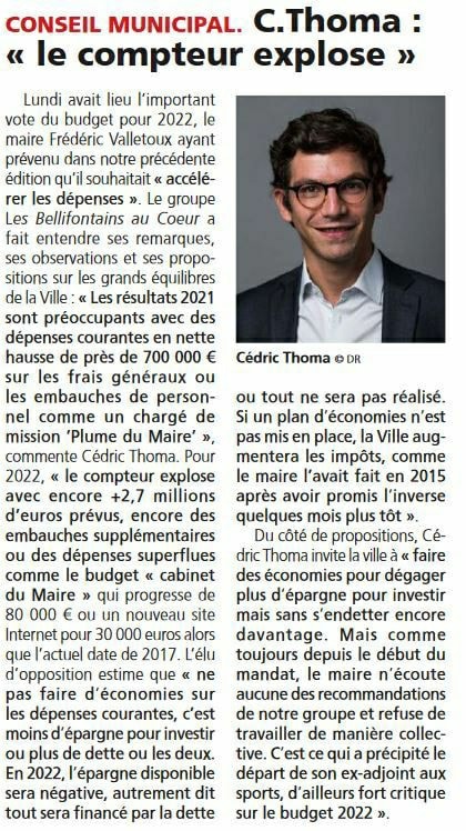 Budget municipal : l’analyse de la presse locale