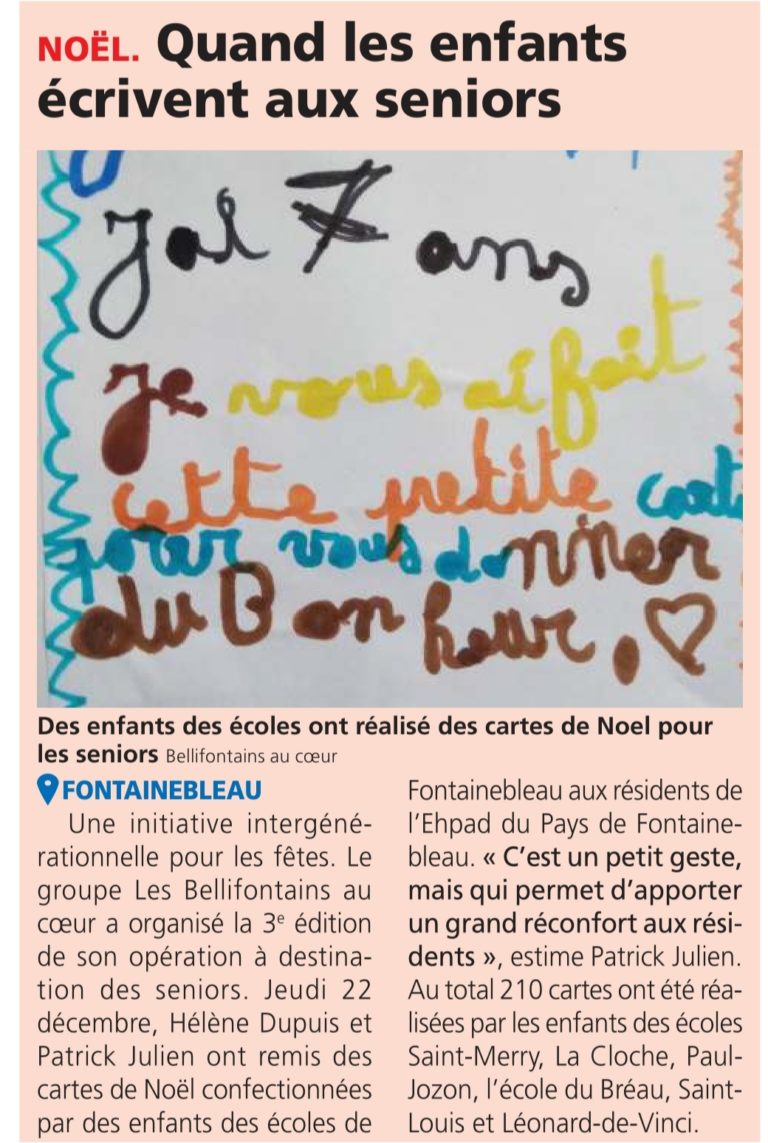 Opération « Un dessin pour nos aînés »