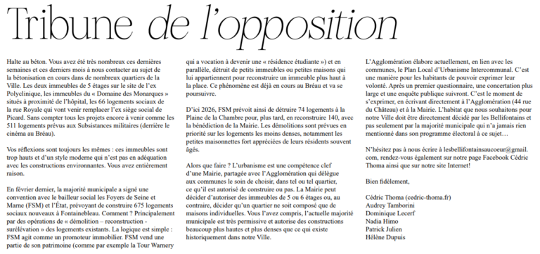 Tribune libre octobre 2022